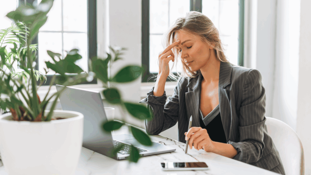 Woman experiencing fatigue and hormone imbalance due to low testosterone